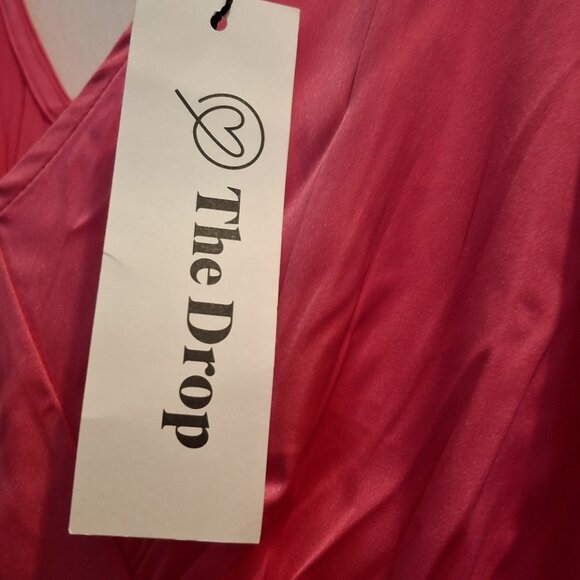 WOMENS THE DROP PINK SILK DRESS, MIDI, SIZE LARGE, NEW WITH TAGS - Picture 6 of 10
